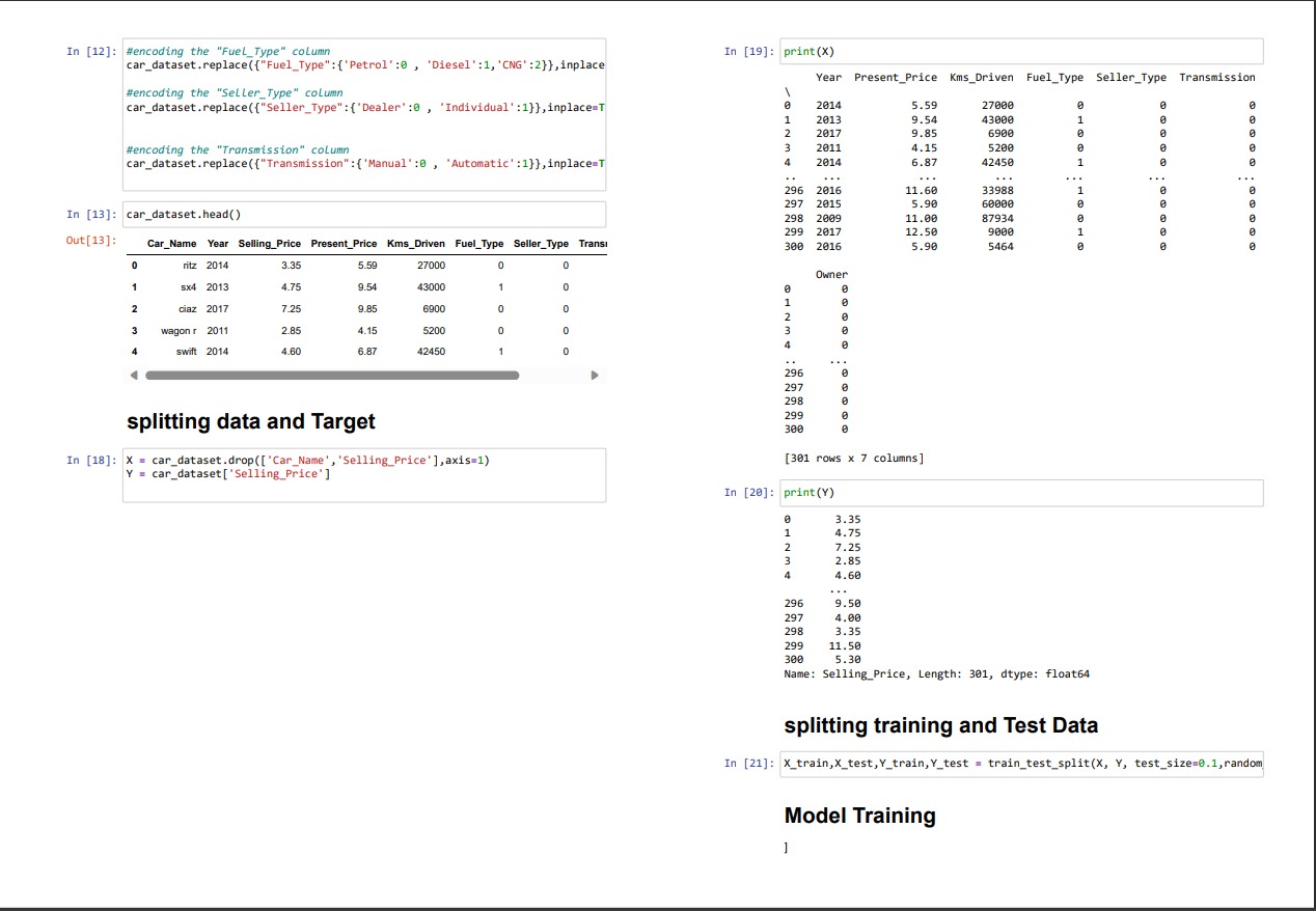 Training Linear Regression Model Screenshot